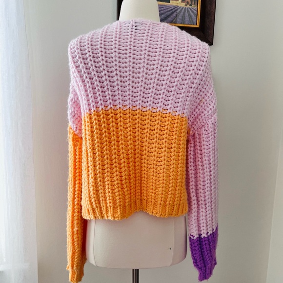 Wild Fable Color Block Chunky Knit Sweater Size Medium - Picture 4 of 9